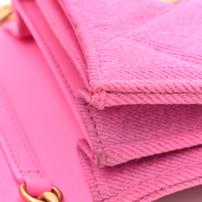 Chanel Denim Quilted Chanel 19 Flap Coin Purse With Chain Pink 14 of 14