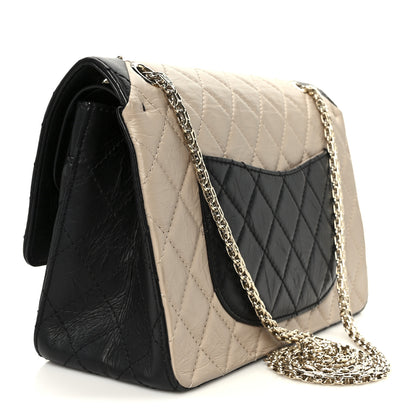 Chanel Aged Calfskin Quilted 2.55 Reissue 226 Flap Beige Black 3 of 10