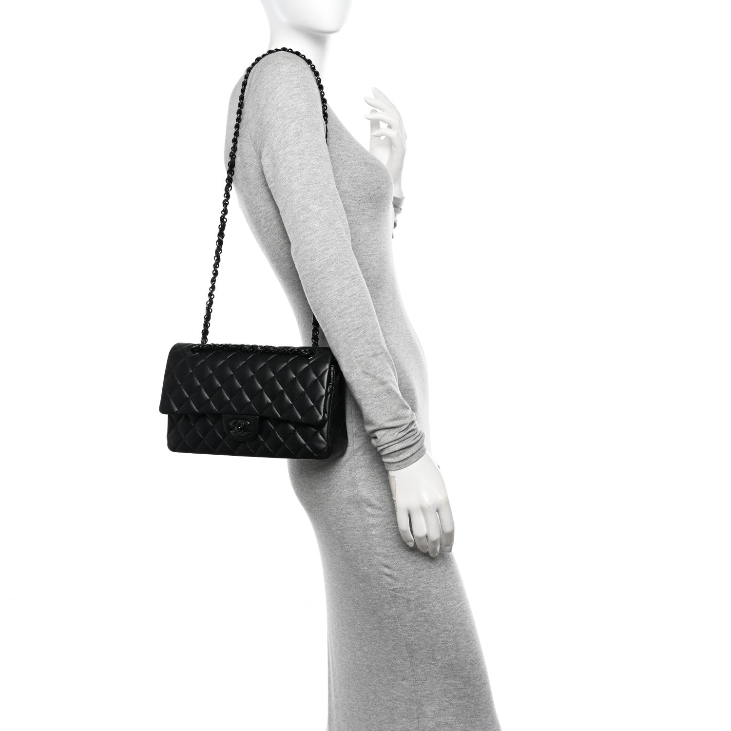 Chanel Lambskin Quilted Medium Double Flap So Black 2 of 10