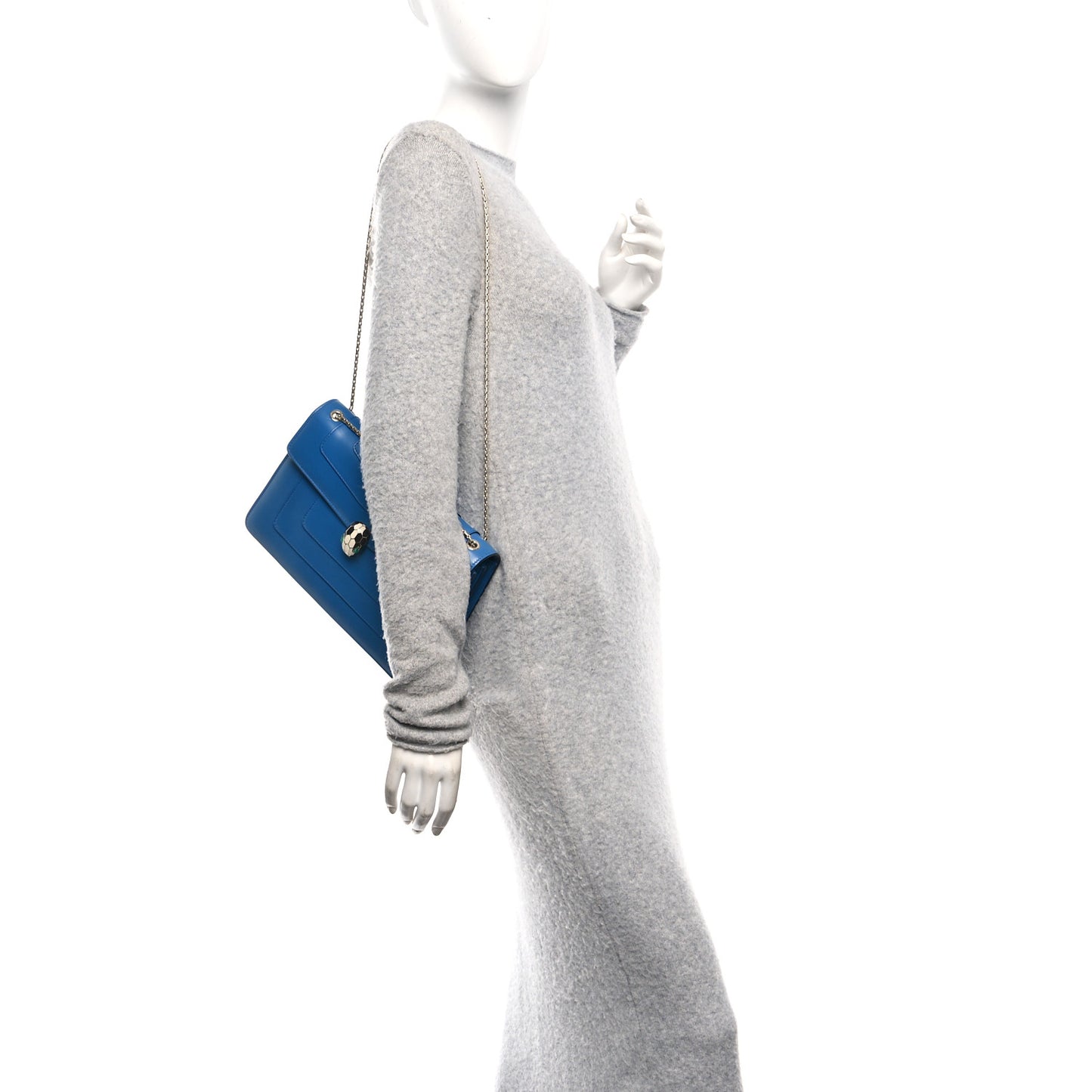 Calfskin Serpenti Forever Shoulder Bag Blue