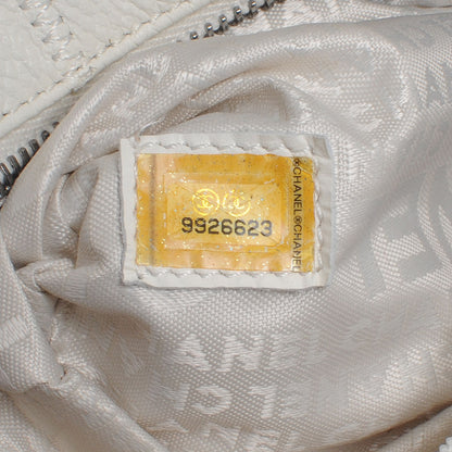 Chanel Leather Square Stitched Bowler White 7 of 7