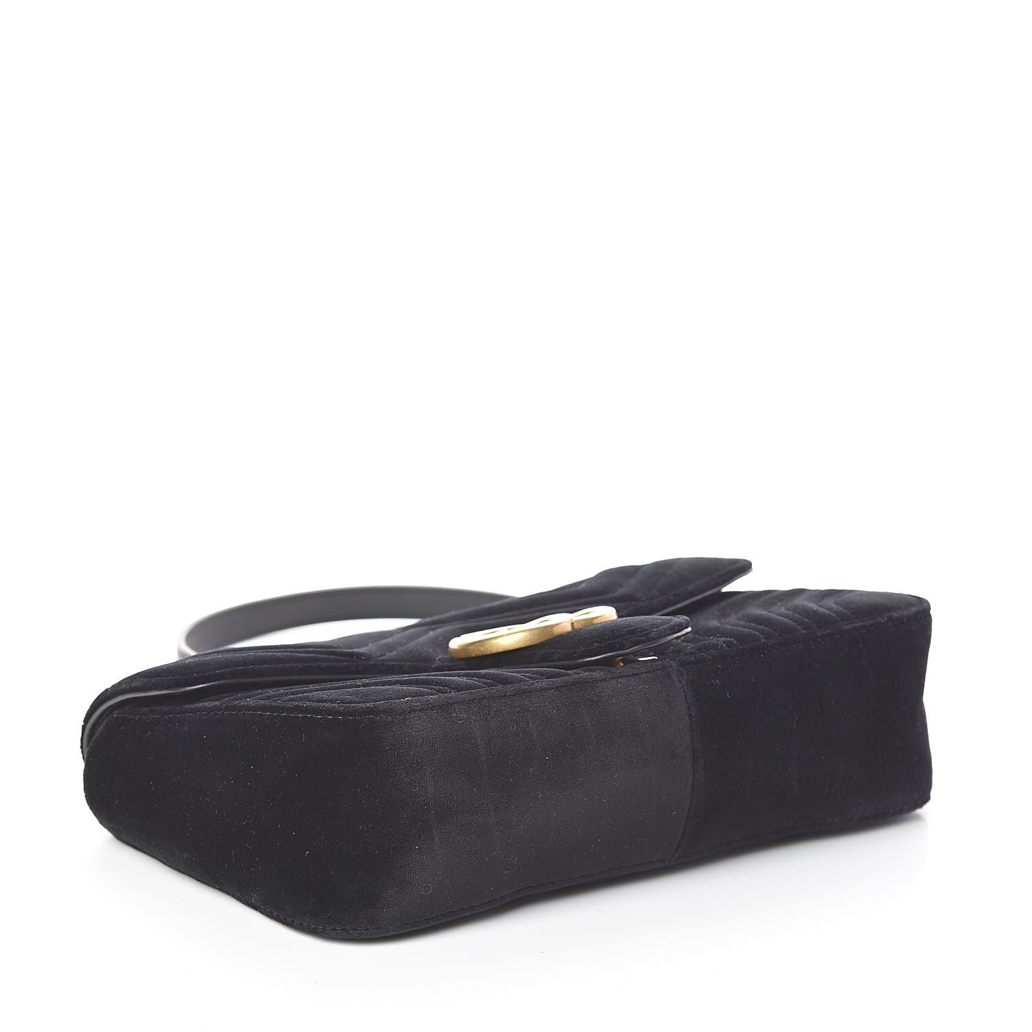 Gucci Velvet Matelasse Small GG Marmont Shoulder Bag Black 4 of 9