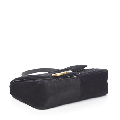 Gucci Velvet Matelasse Small GG Marmont Shoulder Bag Black 4 of 9