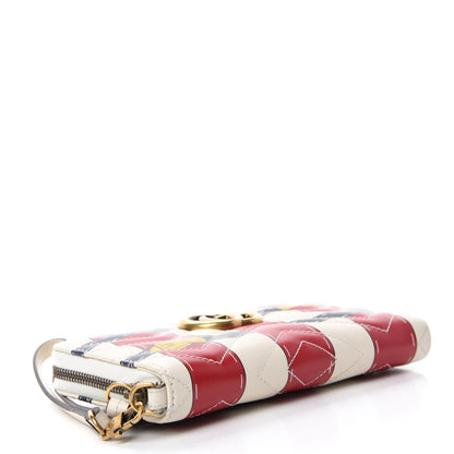 Gucci Calfskin Matelasse Trompe L'Oeil Print GG Marmont Zip Around Wallet 4 of 7