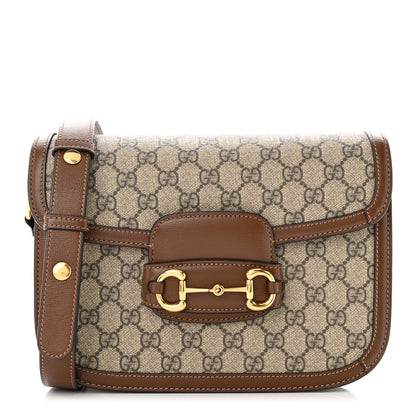 Gucci GG Supreme Monogram Horsebit 1955 Shoulder Bag Beige Brown Sugar 1 of 10