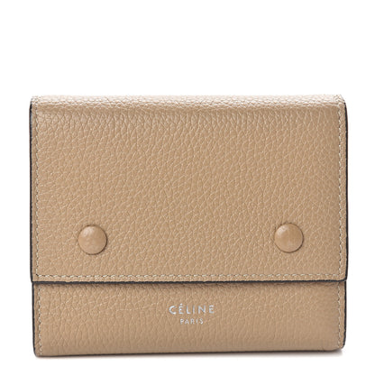 Celine Drummed Calfskin Small Multifunction Folded Wallet Dune 1 of 6