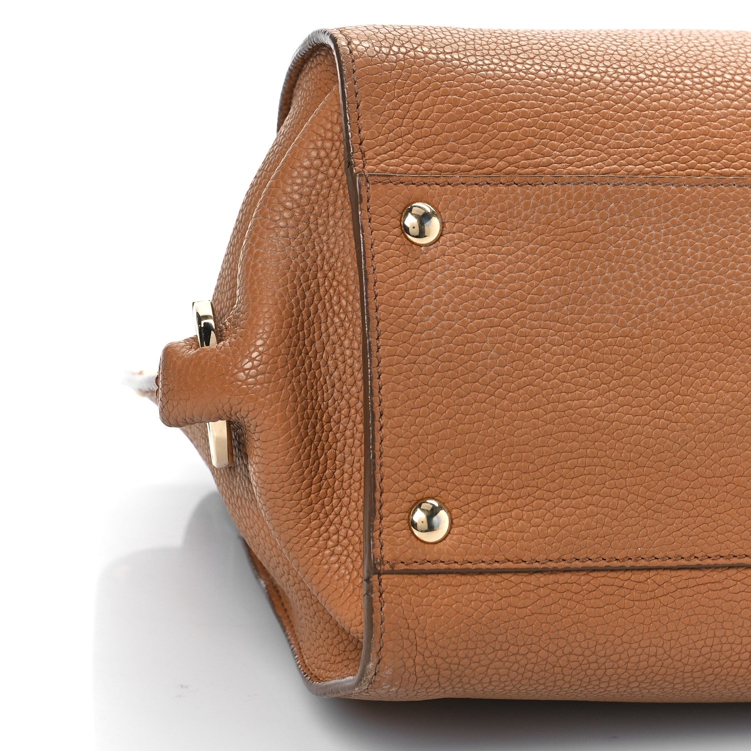 Salvatore Ferragamo Grained Calfskin Sofia Satchel Brown 10 of 23