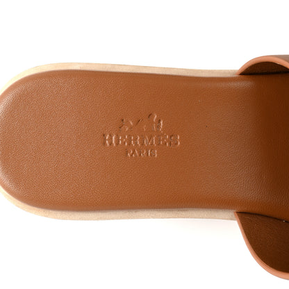 Hermes Calfskin Cork Eze 30 Sandals 37 Marron Glaise 7 of 10