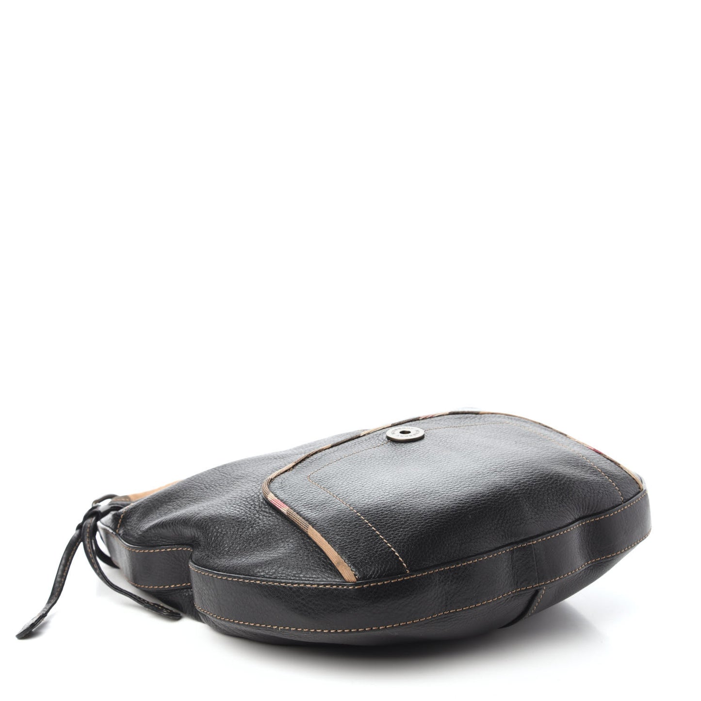 Calfskin Nova Check Trim Hobo Black