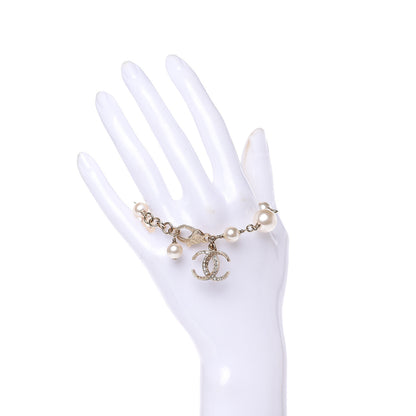 Chanel Pearl Crystal CC Bracelet Gold 2 of 4