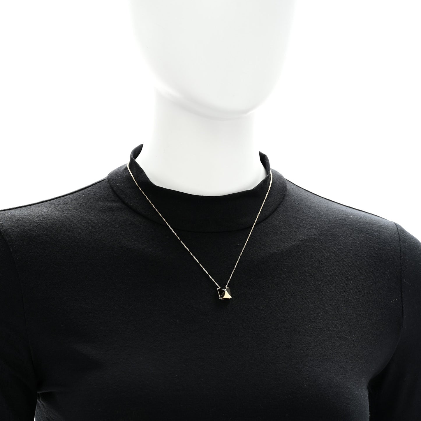18K Yellow Gold Pyramid Pendant Necklace