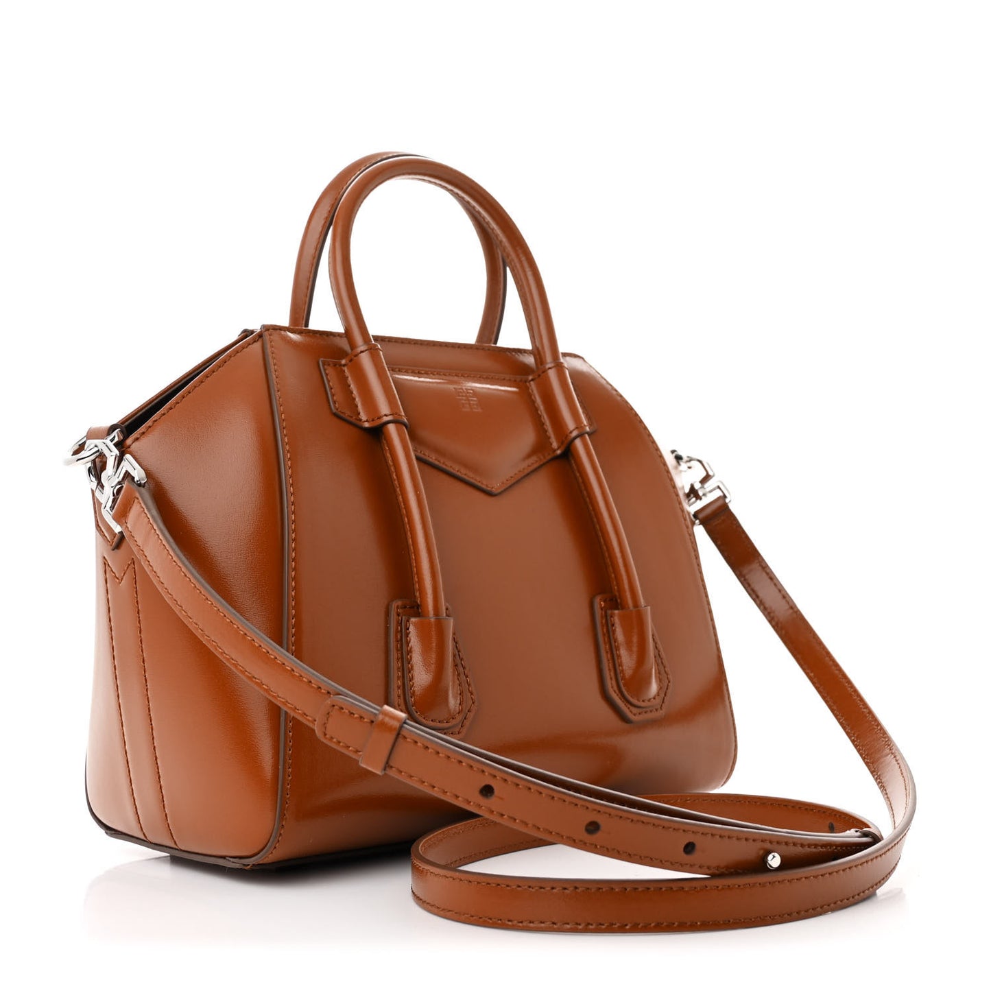 Box Calfskin Mini Lock Antigona Shoulder Bag Beige Chestnut