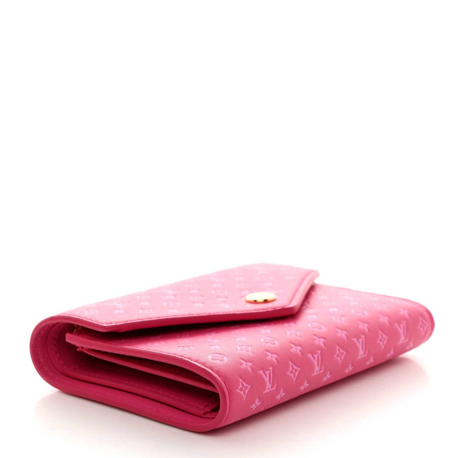 Louis Vuitton Calfskin Nanogram Embossed Victorine Wallet Rose 4 of 6