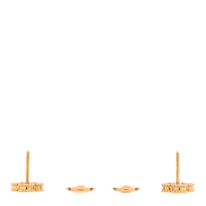 Van Cleef & Arpels 18K Yellow Gold Mother of Pearl Sweet Alhambra Earrings 3 of 4