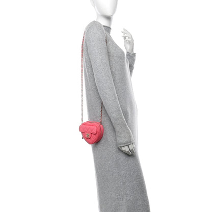Chanel Lambskin Quilted CC In Love Heart Clutch With Chain Pink 2 of 11
