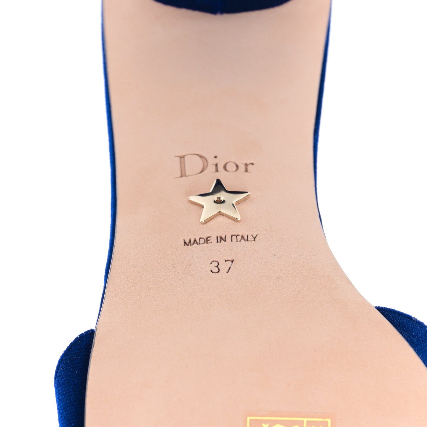 Velvet C'est Dior 50mm Slide Sandals 37 Blue