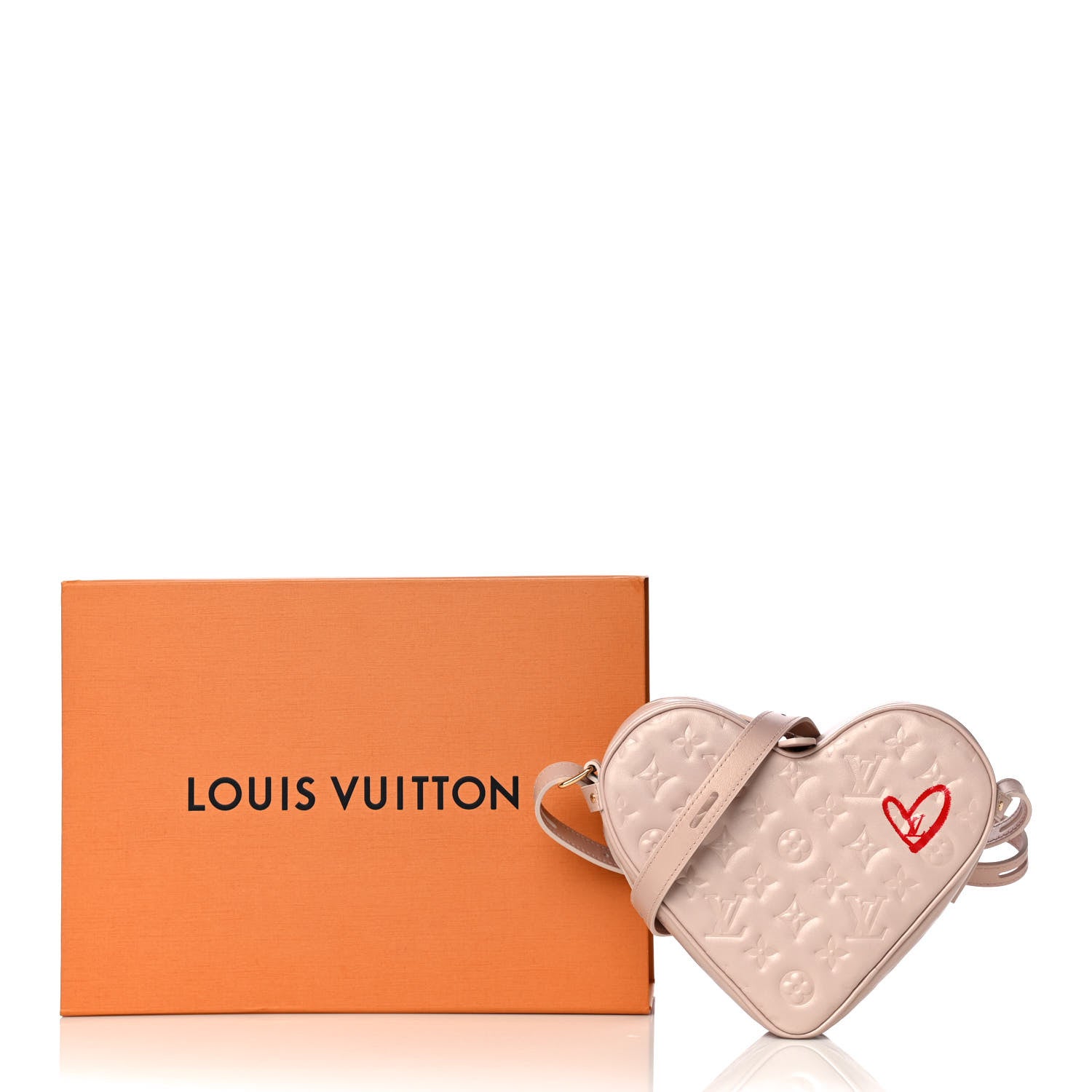 Louis Vuitton Lambskin Embossed Monogram Fall In Love Sac Coeur Light Pink 10 of 10