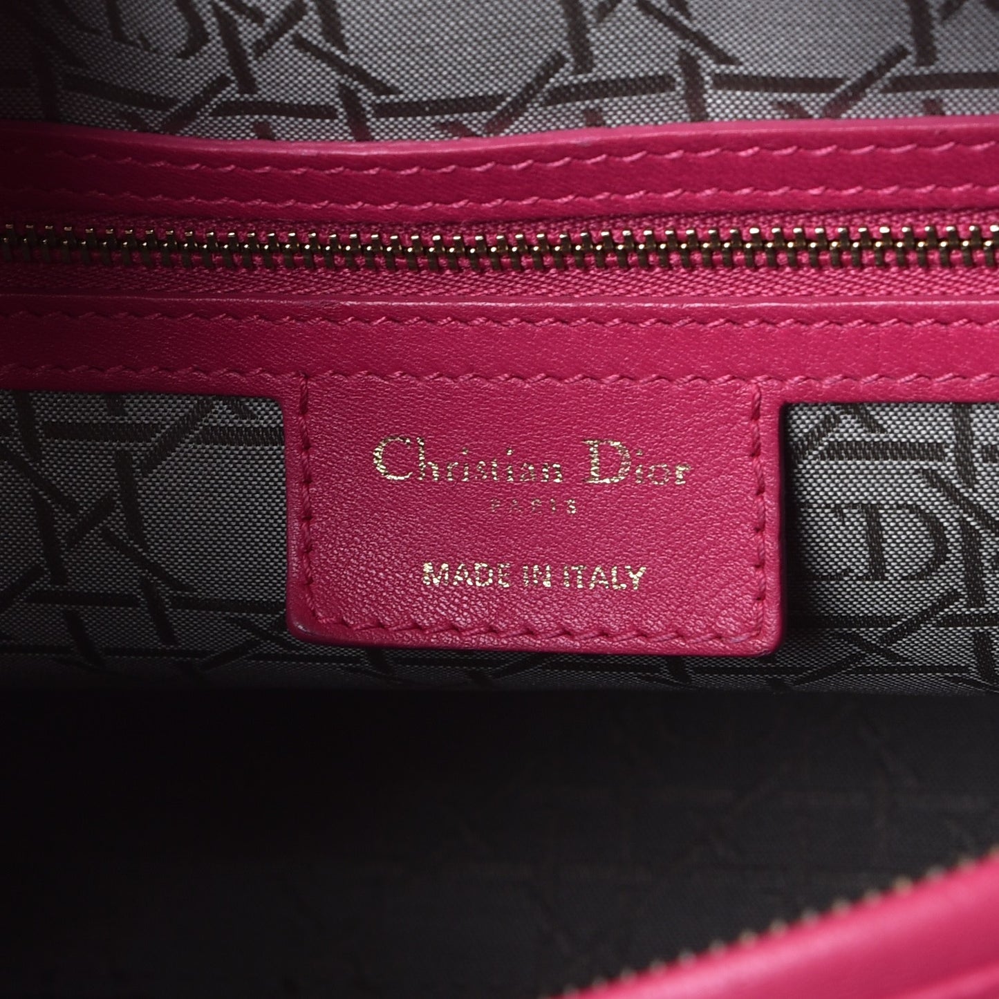 Lambskin Cannage Large Lady Dior Fuchsia