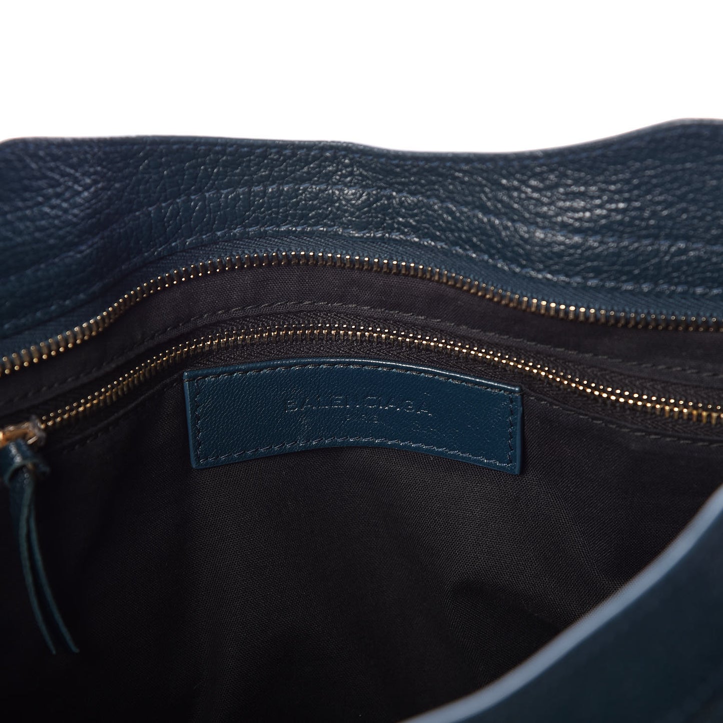 Chevre Gold Metallic Edge Hardware City Bleu Paon