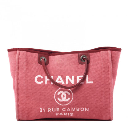 Chanel Canvas Small Deauville Tote Red 1 of 11