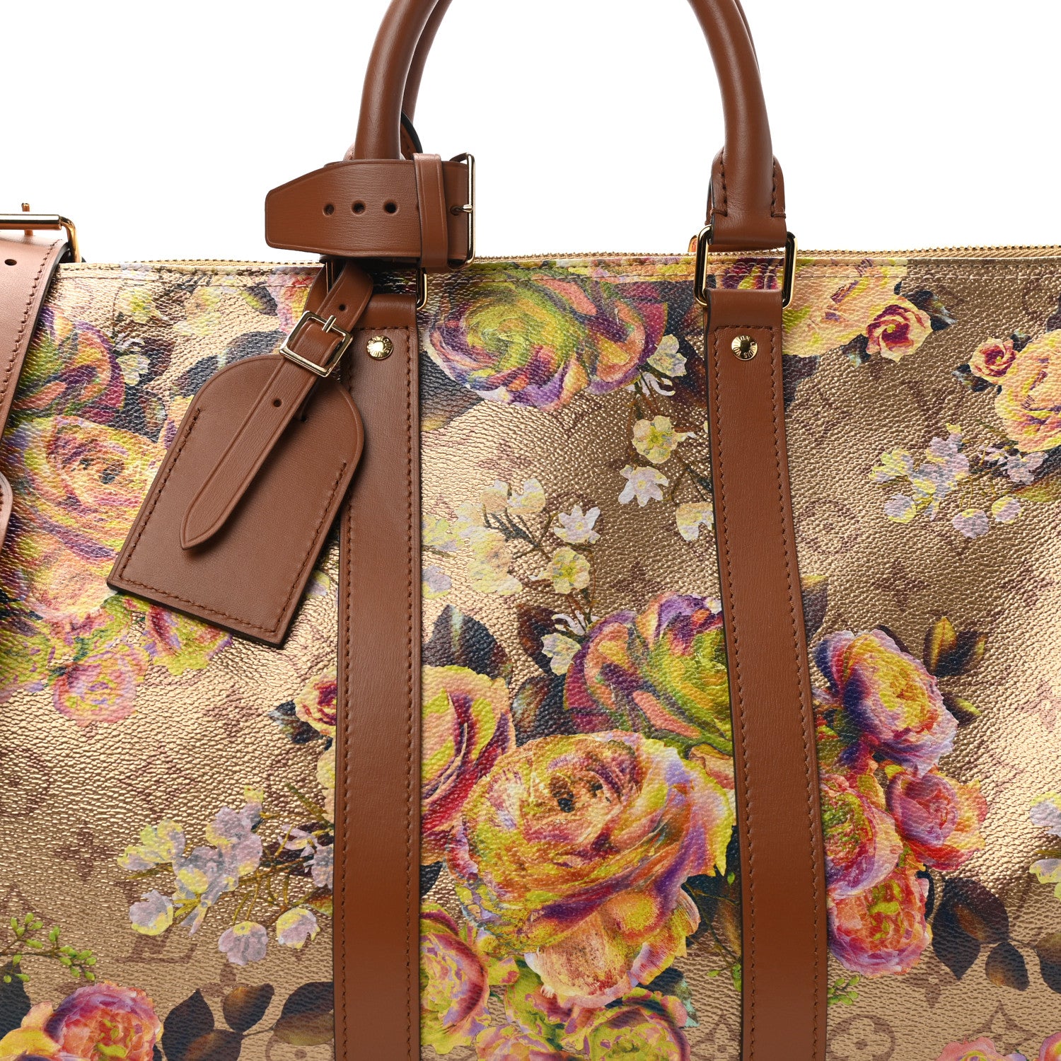 Louis Vuitton Metallic Monogram LV Garden Keepall Bandouliere 45 Gold 6 of 8