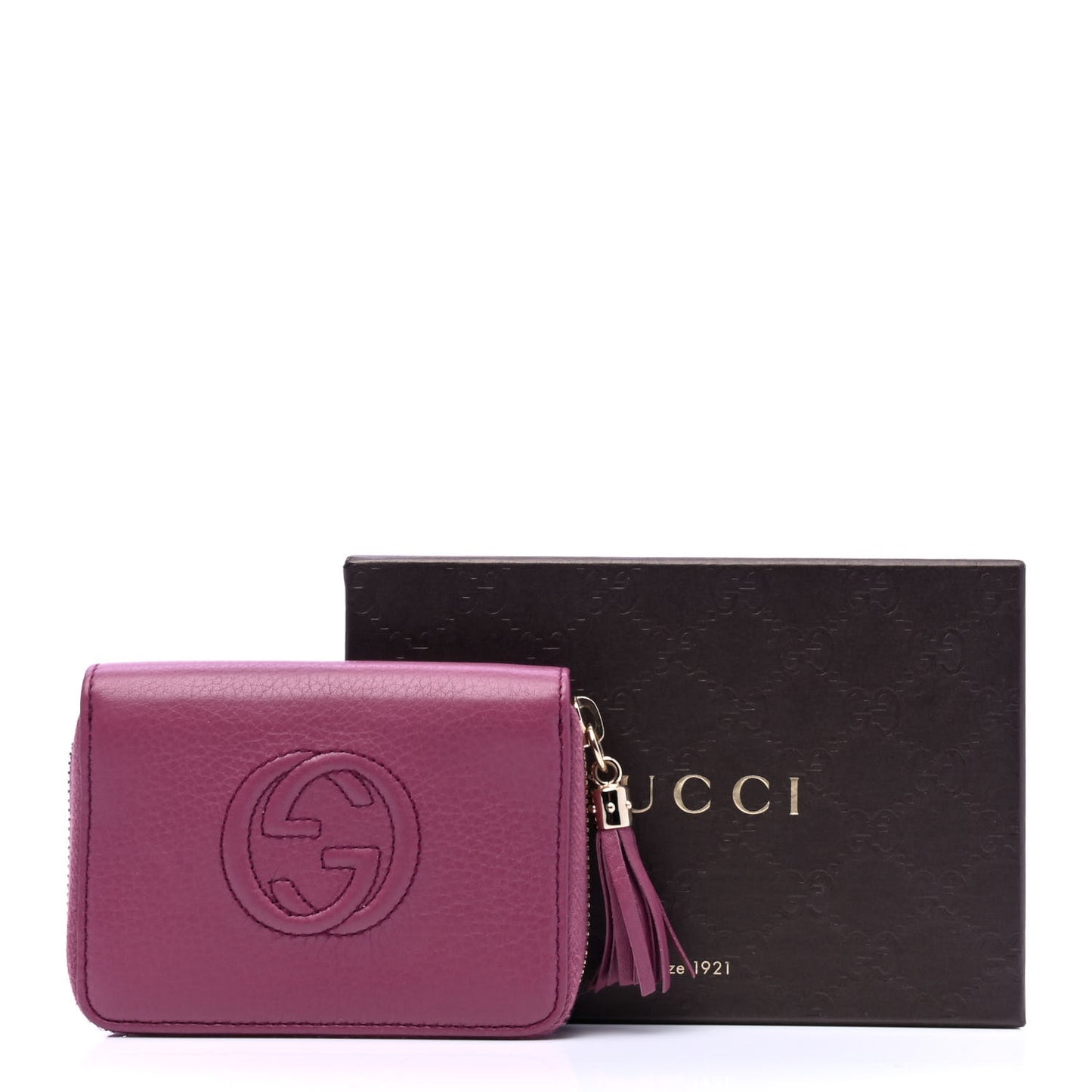 Pebbled Calfskin Soho Compact Disco Zip Around Wallet Peonia Flower