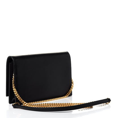 Saint Laurent Smooth Calfskin Classic Monogram Kate Tassel Chain Wallet Black 2 of 4
