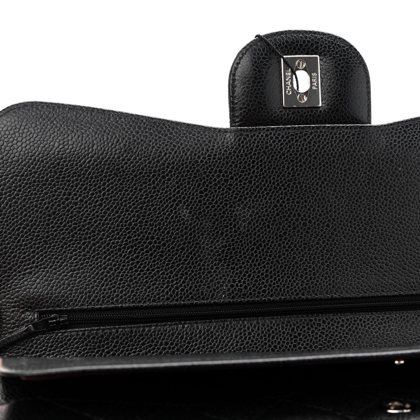 Caviar Quilted Jumbo Double Flap Black
