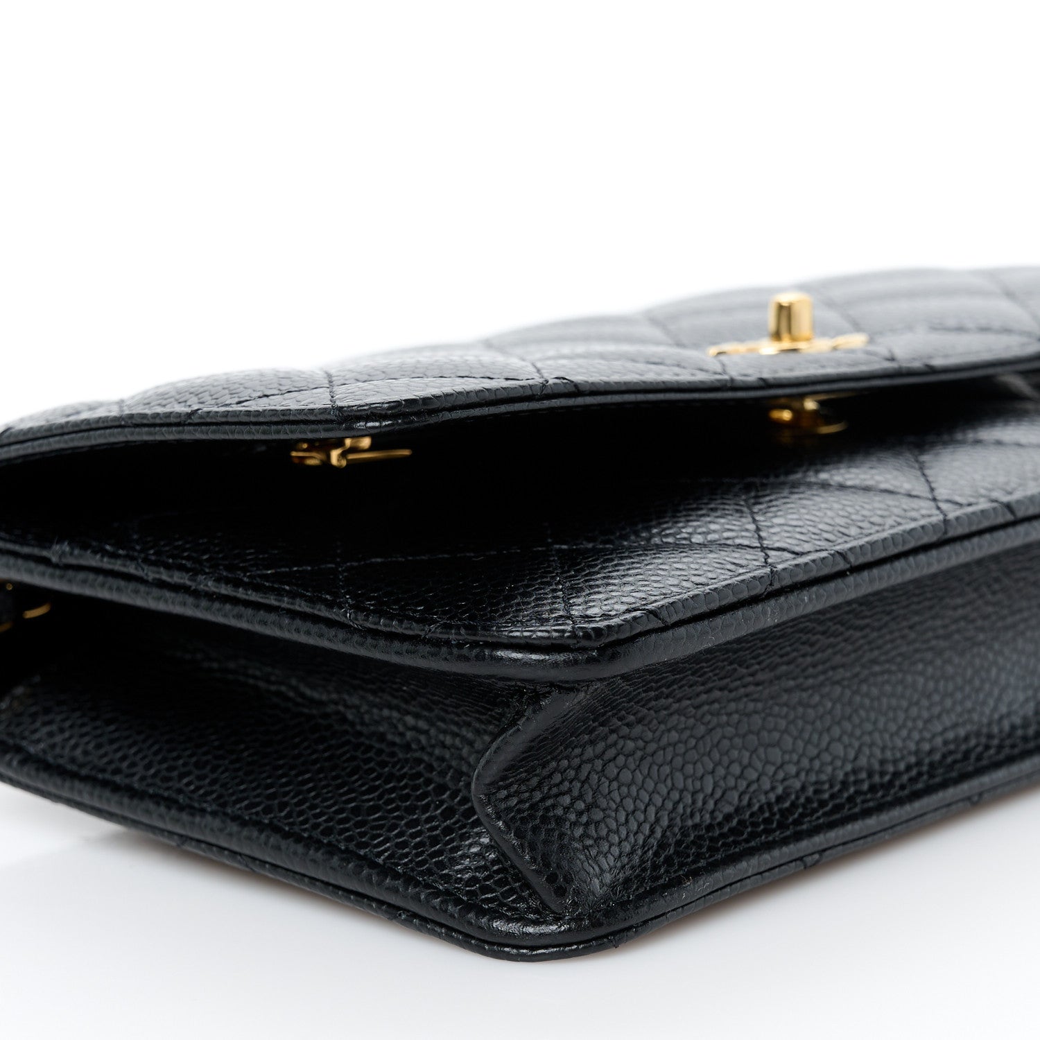 Chanel Caviar Quilted CC Turnlock Wallet On Chain WOC Black 11 of 12