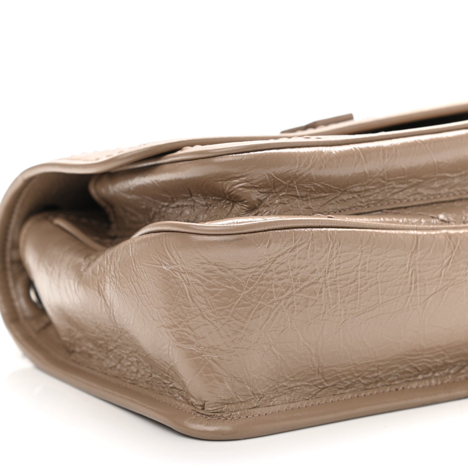 Saint Laurent Crinkled Calfskin Matelasse Monogram Baby Niki Chain Satchel Light Taupe 9 of 10
