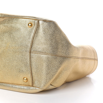 Prada Metallic Vitello Daino Side Pocket Hobo Platino 8 of 8