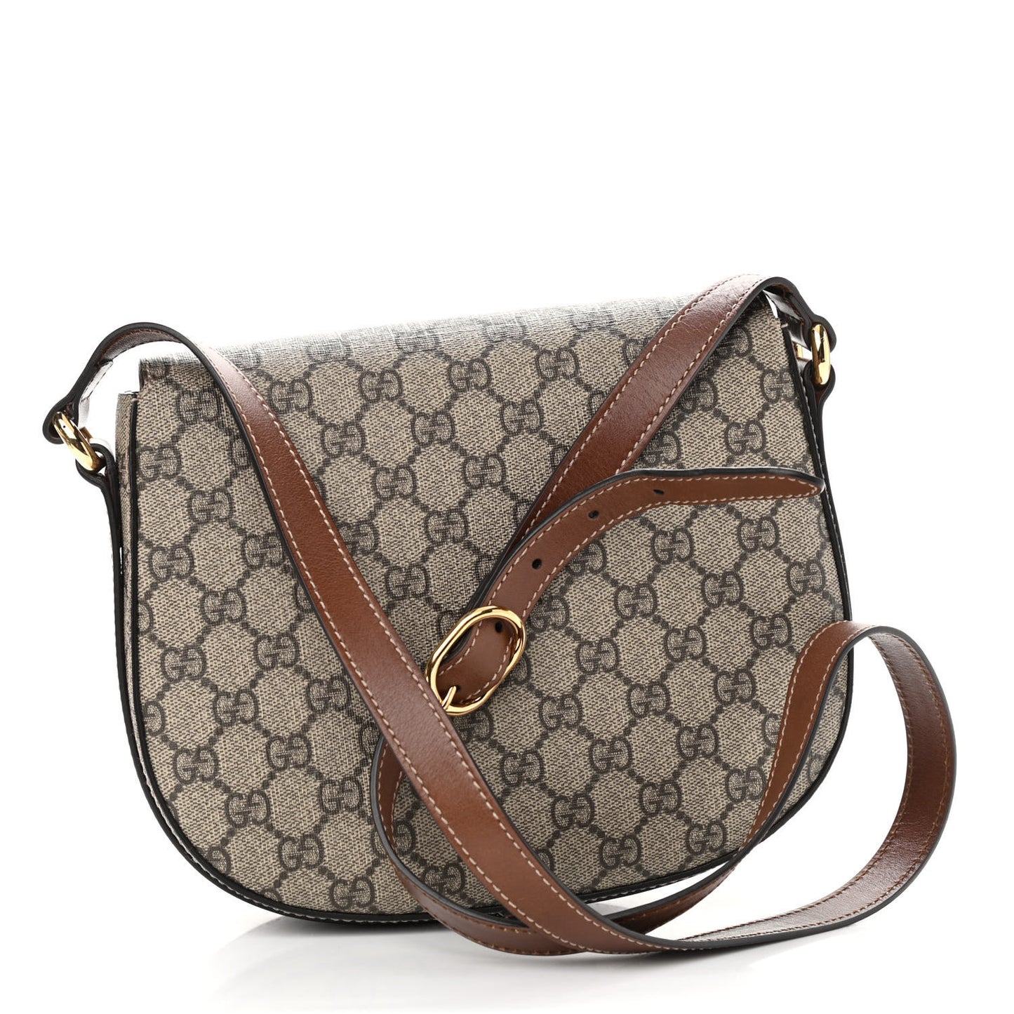 GG Supreme Monogram Small Messenger Shoulder Bag Beige Cuir