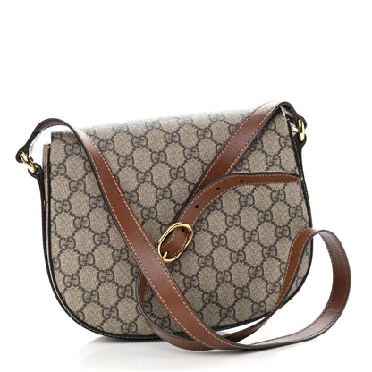 Gucci GG Supreme Monogram Small Messenger Shoulder Bag Beige Cuir 3 of 14
