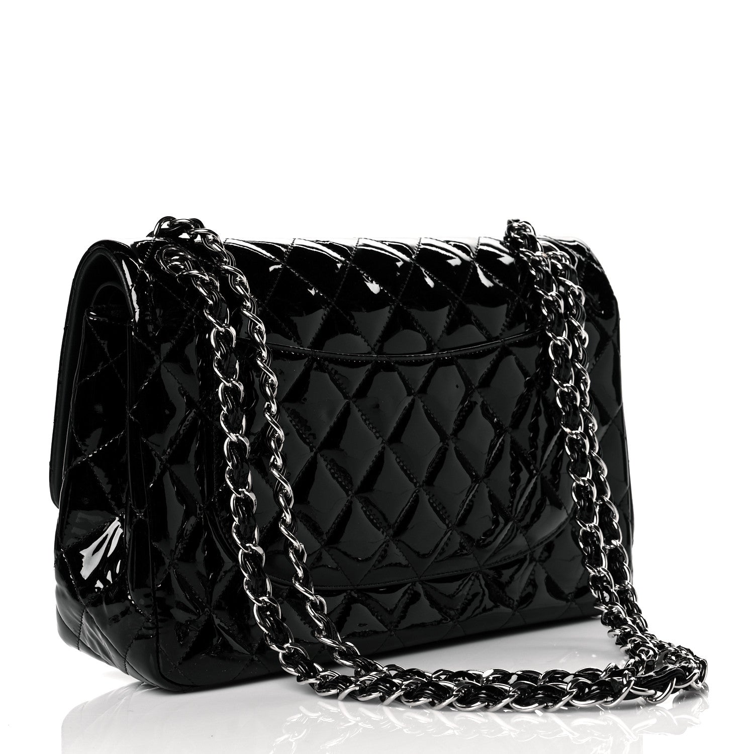 Chanel Patent Quilted Jumbo Double Flap Black 3 of 11