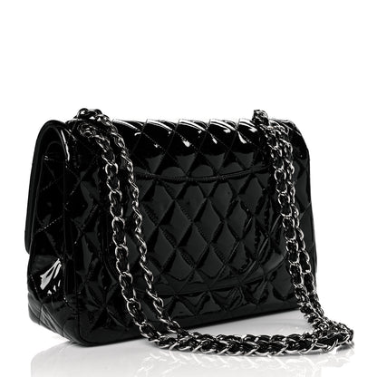 Chanel Patent Quilted Jumbo Double Flap Black 3 of 11