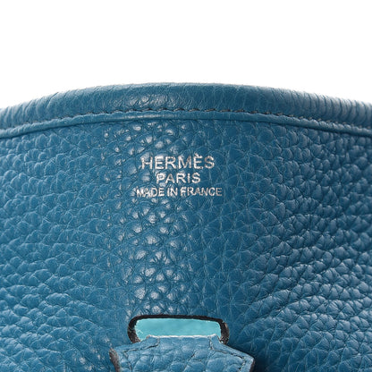 Hermes Taurillon Clemence Evelyne III PM Turquoise 6 of 10