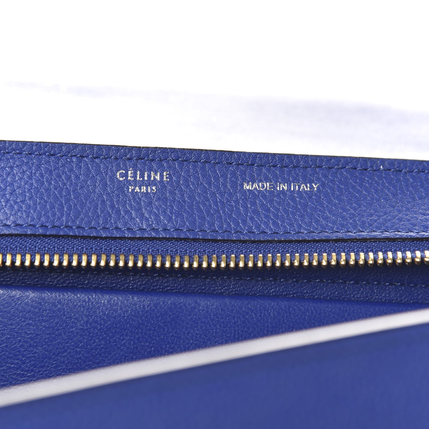 Celine Drummed Calfskin Suede Small Trapeze Indigo 8 of 11