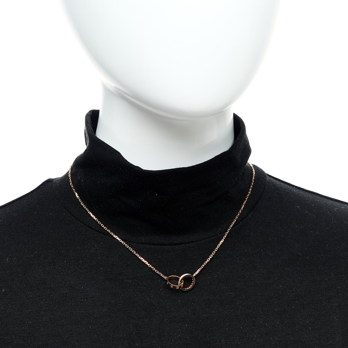 18K Pink Gold Diamond Interlocking LOVE Necklace