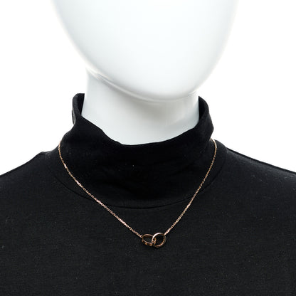 Cartier 18K Pink Gold Diamond Interlocking LOVE Necklace 2 of 8