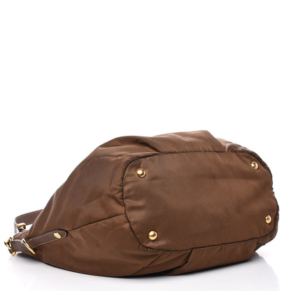 Prada Tessuto Nylon Soft Calf Small Tote Bruciato 4 of 14
