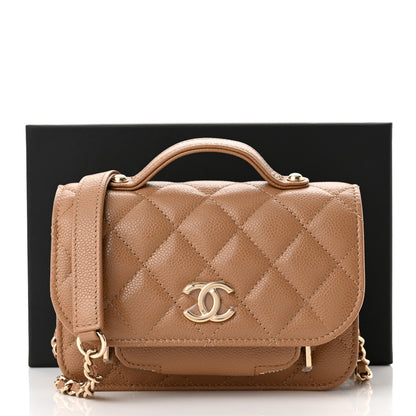 Chanel Caviar Quilted Business Affinity Clutch With Chain Flap Dark Beige 12 of 12