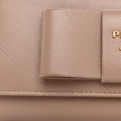 Prada Saffiano Bow Continental Wallet Cammeo 10 of 12