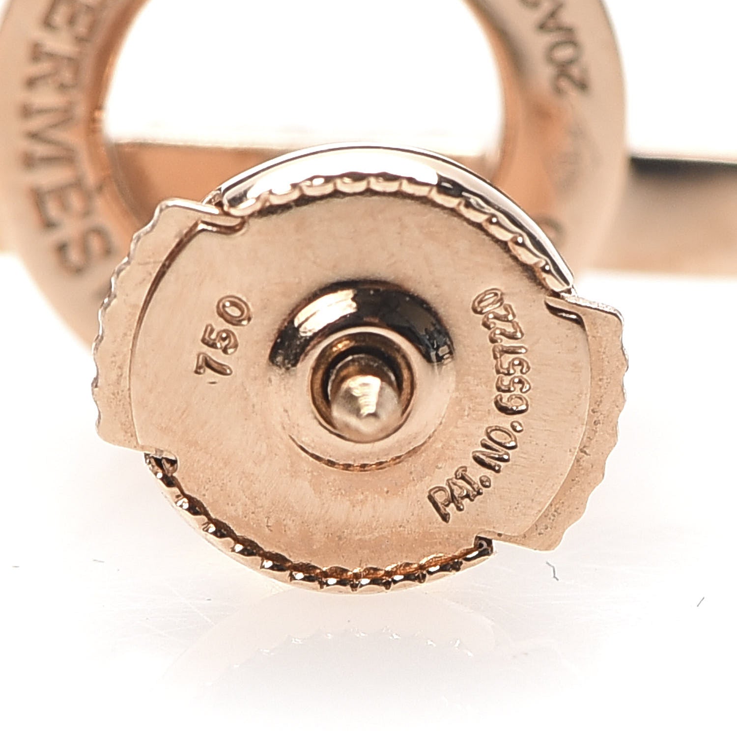 Hermes 18K Rose Gold Diamond Finesse Earrings 4 of 6