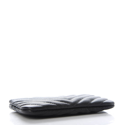 Chanel Caviar Chevron Quilted Small Cosmetic Case Black 4 of 8