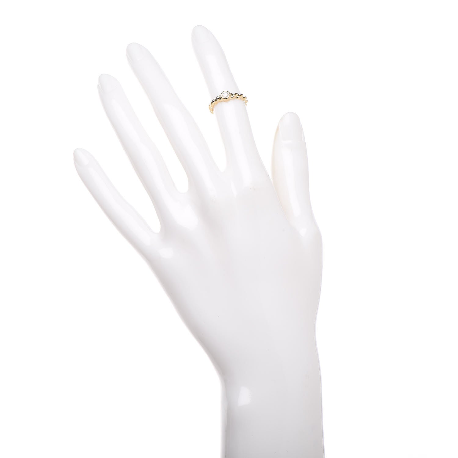 Tiffany 18K Yellow Gold Diamond Twist Solitaire Ring 46 3.75 2 of 5