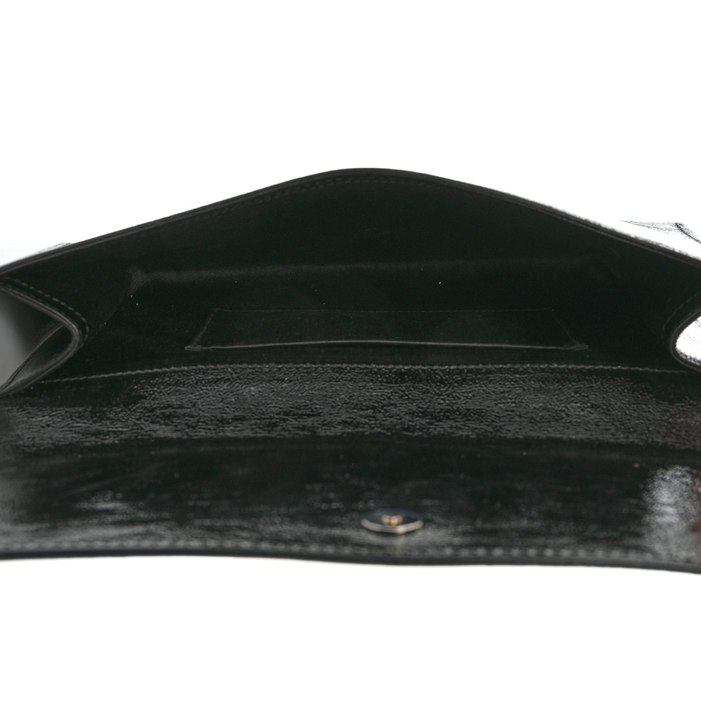 Textured Patent Monogram Small Belle De Jour Clutch Black