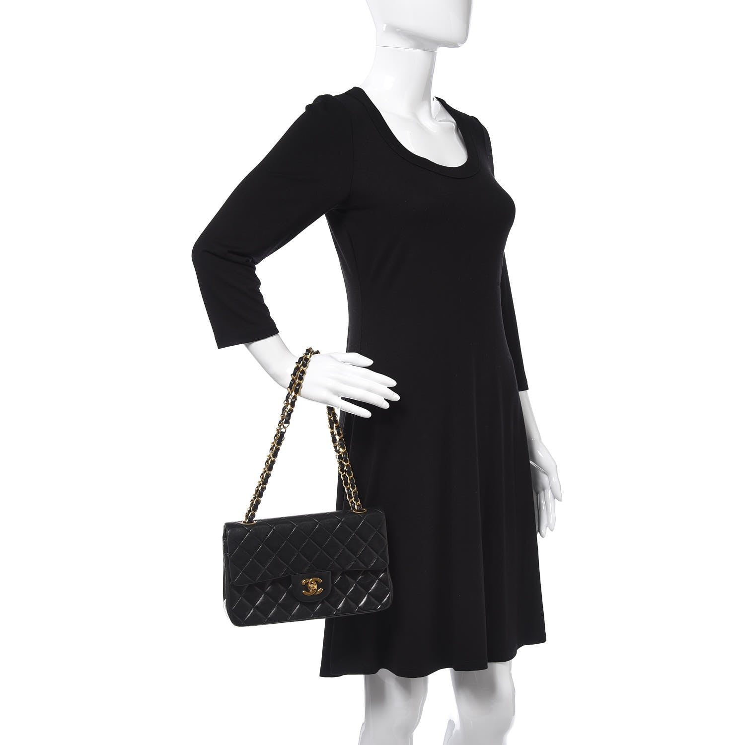 Chanel Lambskin Quilted Small Double Flap Black 2 of 15