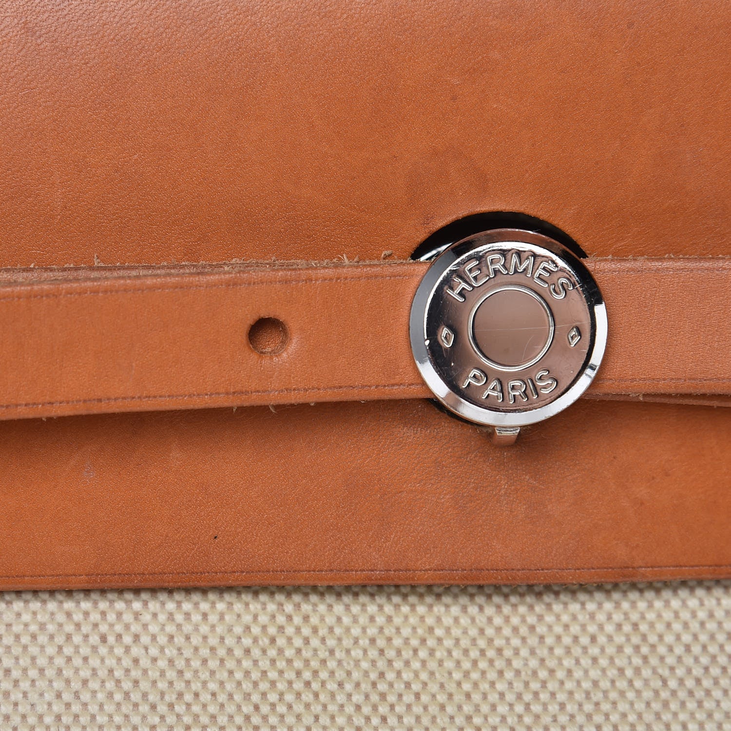 Hermes Toile Vache Calfskin Herbag 40 GM Natural 12 of 29