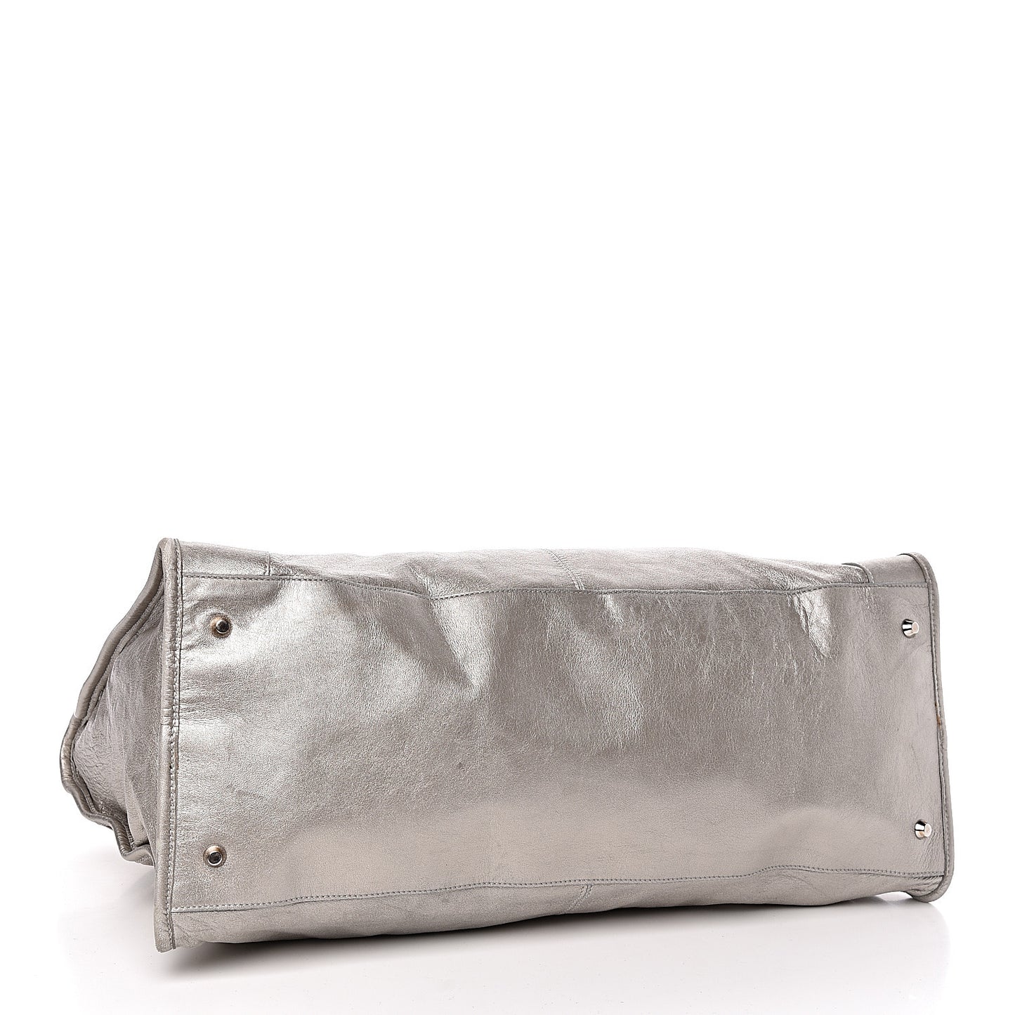 Metallic Agneau Classic Hardware Work Argent