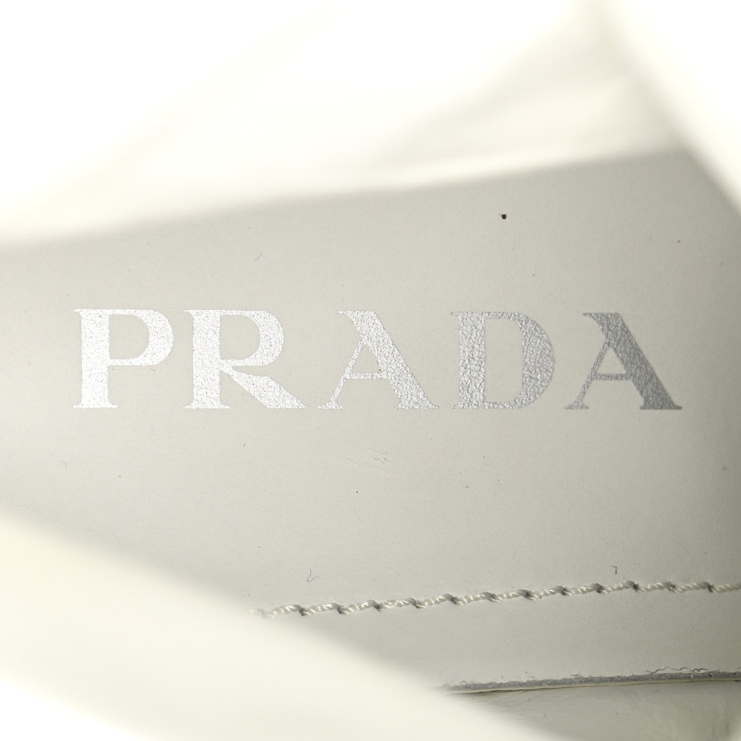 Prada Spazzolato Rois Re-Nylon Metal Triangle Logo Monolith Pouch Pocket 55mm Boots 40.5 White 9 of 15